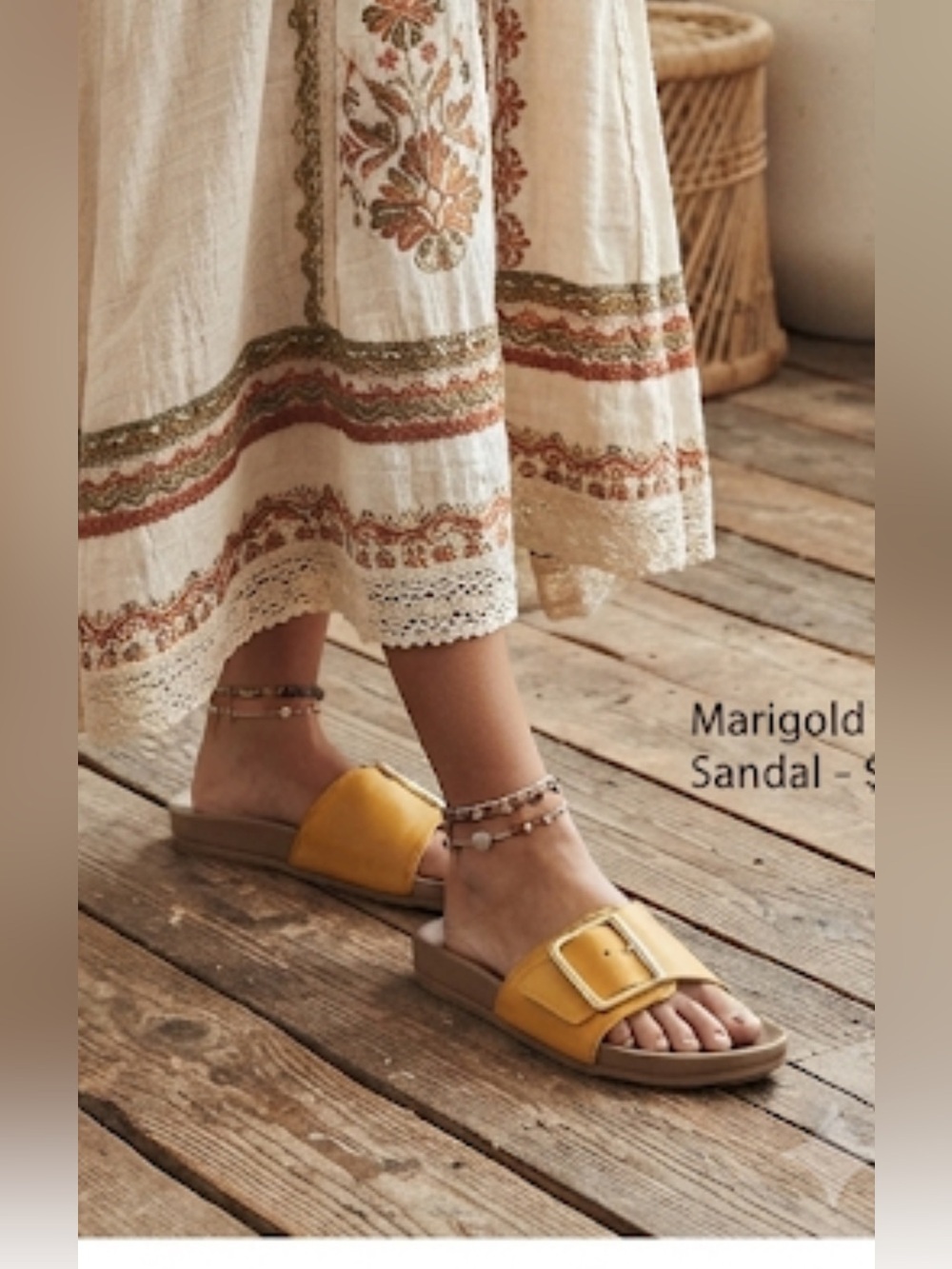 NAOT Tahiti Marigold Comfort Slide Sandals Size 36 NWT